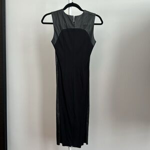 BY MALENE BIRGER leather and ponte midi dress